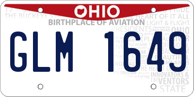 OH license plate GLM1649