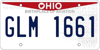 OH license plate GLM1661