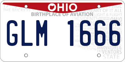 OH license plate GLM1666