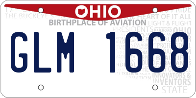 OH license plate GLM1668