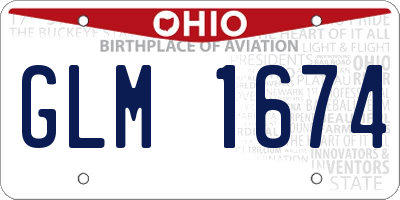 OH license plate GLM1674
