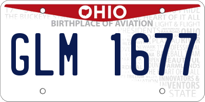 OH license plate GLM1677