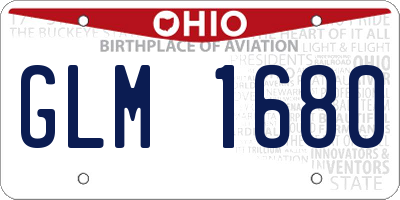 OH license plate GLM1680