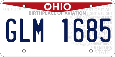 OH license plate GLM1685