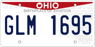 OH license plate GLM1695
