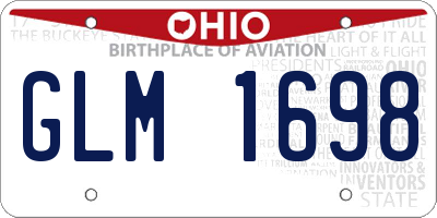 OH license plate GLM1698