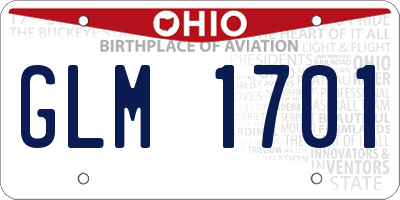 OH license plate GLM1701