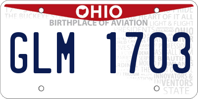 OH license plate GLM1703