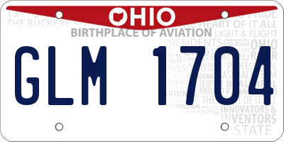 OH license plate GLM1704