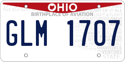 OH license plate GLM1707