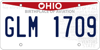 OH license plate GLM1709