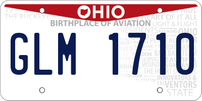OH license plate GLM1710