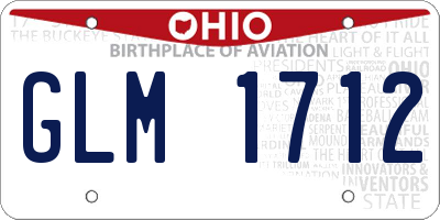 OH license plate GLM1712