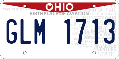 OH license plate GLM1713
