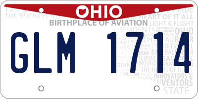 OH license plate GLM1714