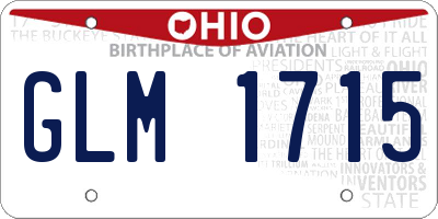 OH license plate GLM1715