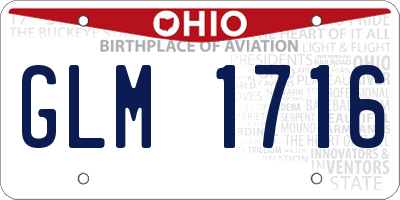 OH license plate GLM1716