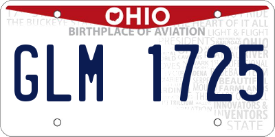 OH license plate GLM1725