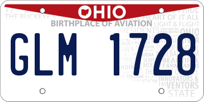 OH license plate GLM1728