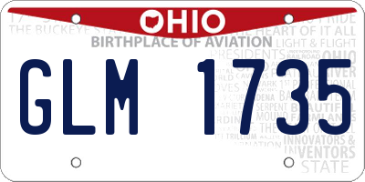 OH license plate GLM1735