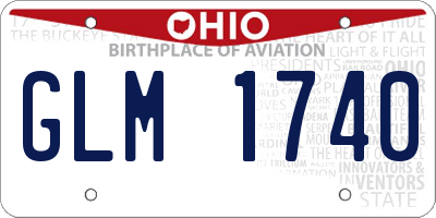 OH license plate GLM1740
