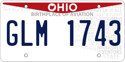 OH license plate GLM1743