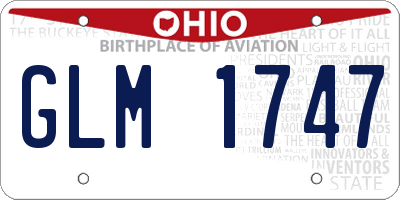 OH license plate GLM1747