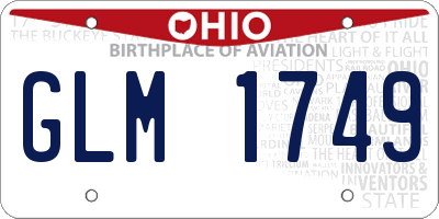 OH license plate GLM1749