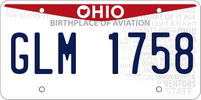 OH license plate GLM1758