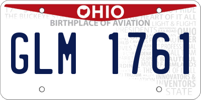 OH license plate GLM1761