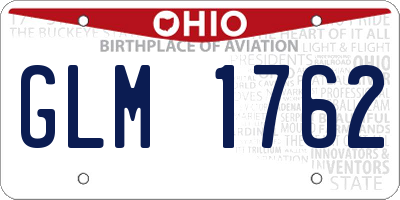 OH license plate GLM1762