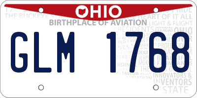 OH license plate GLM1768