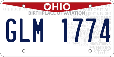 OH license plate GLM1774