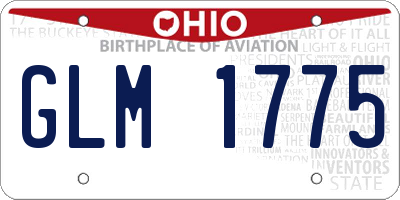 OH license plate GLM1775