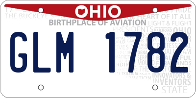 OH license plate GLM1782
