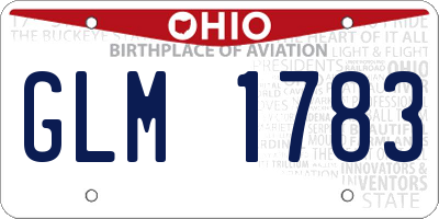 OH license plate GLM1783
