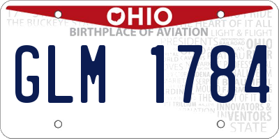 OH license plate GLM1784