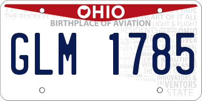 OH license plate GLM1785