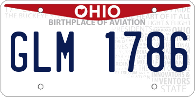 OH license plate GLM1786
