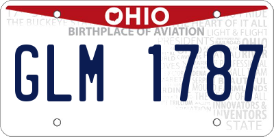 OH license plate GLM1787