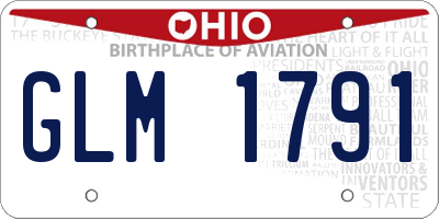 OH license plate GLM1791