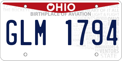 OH license plate GLM1794