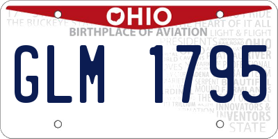 OH license plate GLM1795