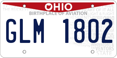 OH license plate GLM1802