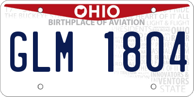 OH license plate GLM1804