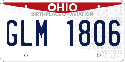 OH license plate GLM1806