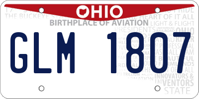 OH license plate GLM1807
