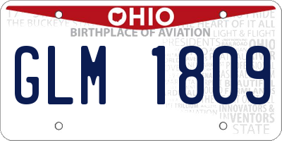 OH license plate GLM1809