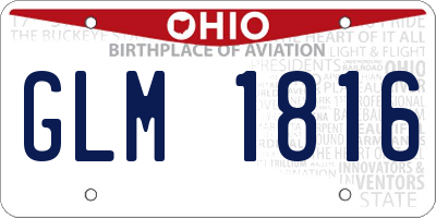 OH license plate GLM1816