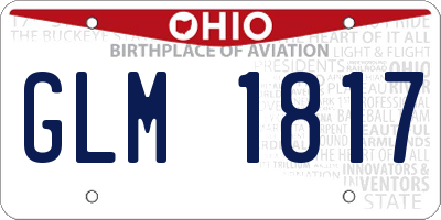 OH license plate GLM1817